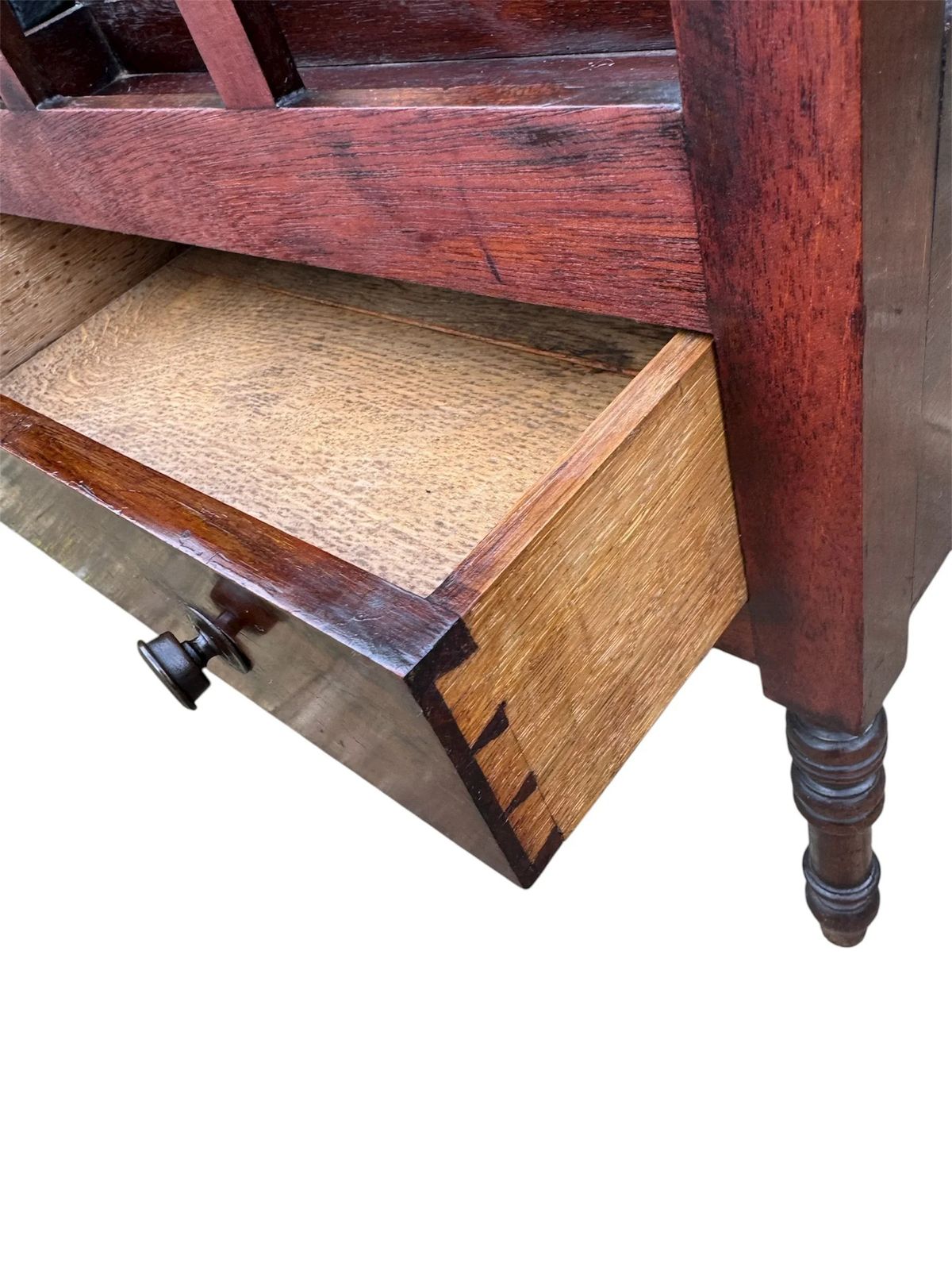 Antique Elegant Regency Period Mahogany Canterbury With Single Drawer photo vinterior