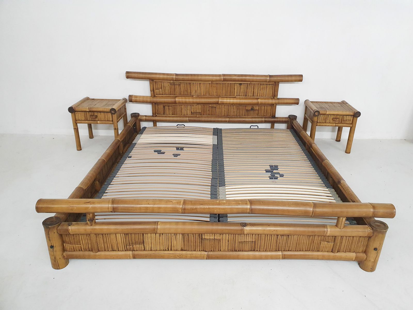 Bamboo Two Person Bed 180 X 210 Cm With Night Stands photo furniture