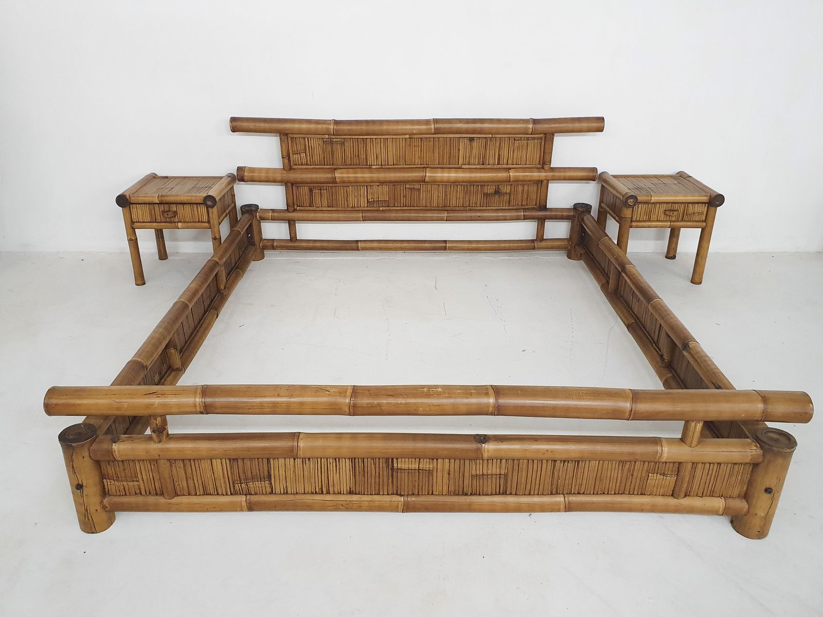 Bamboo Two Person Bed 180 X 210 Cm With Night Stands photo for sale