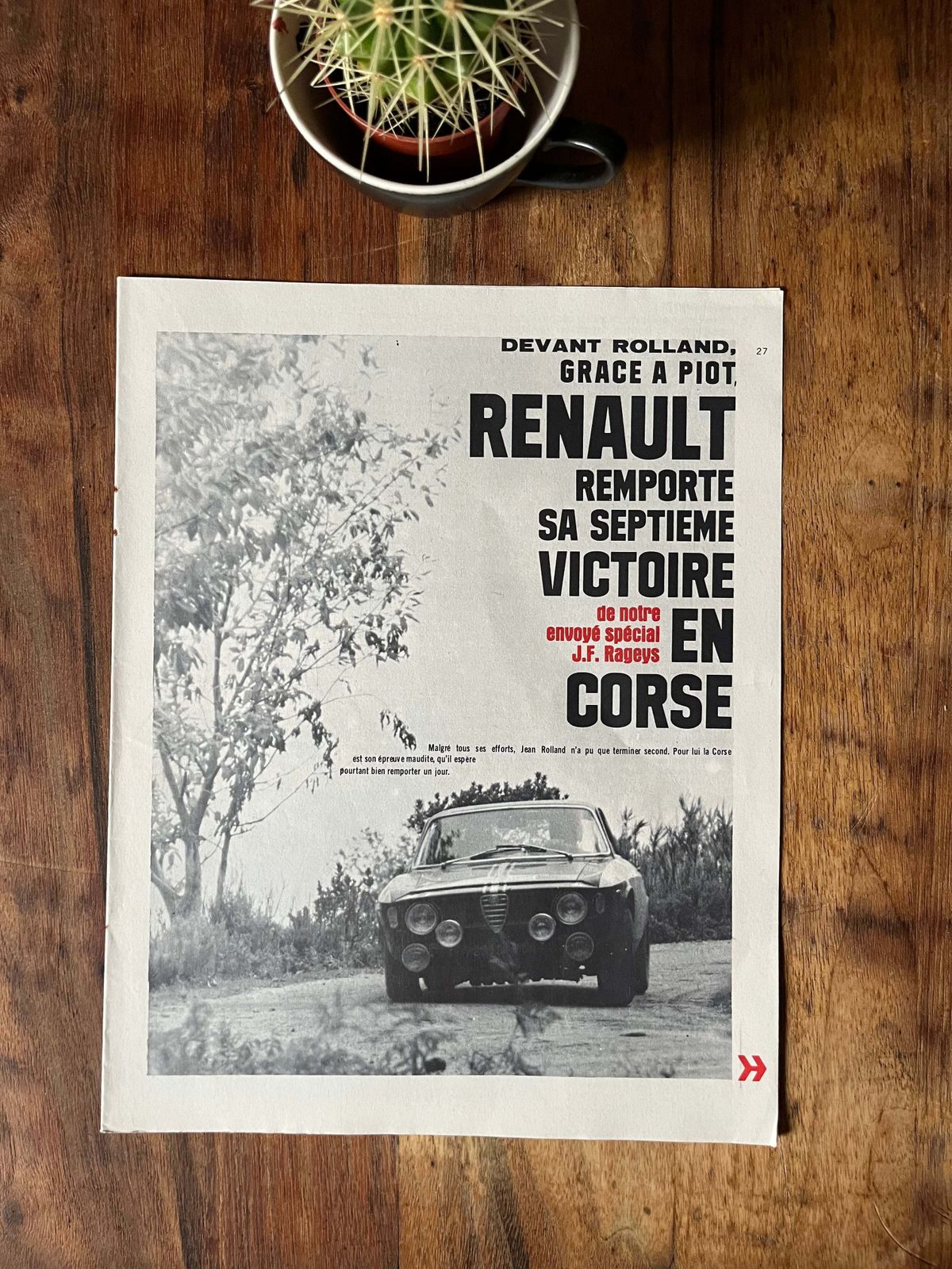 Vintage Alfa Romeo Corsica Rally Magazine Print 1967 photo furniture