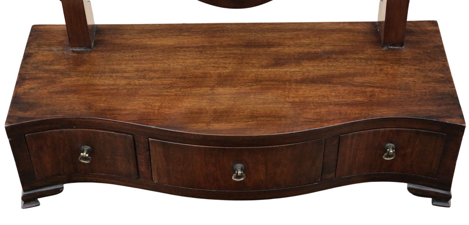 Antique 19th Century Serpentine Shield Shaped Mahogany Dressing Table Mirror – Fine Quality photo vinterior