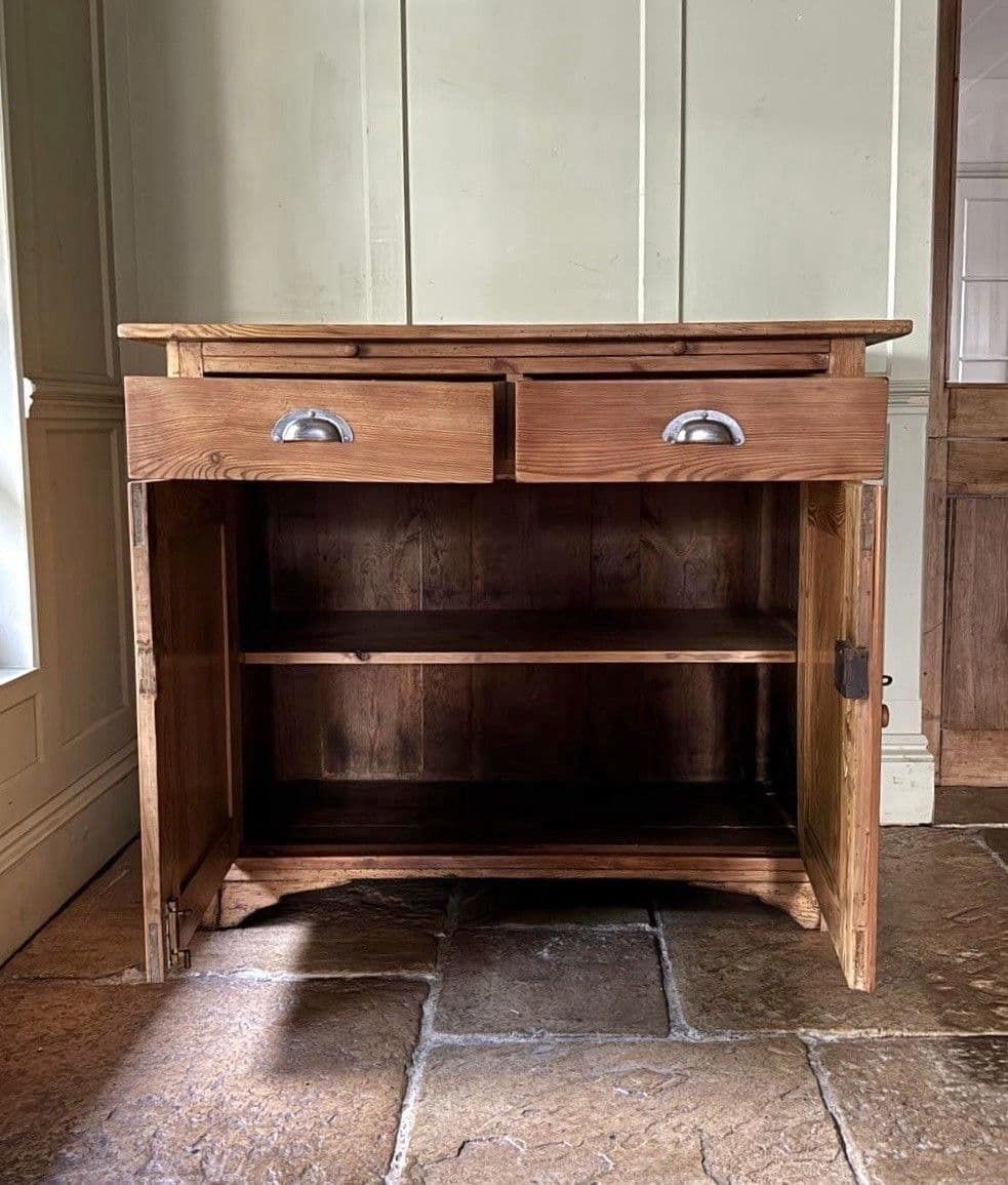 Antique Early 1900’s Solid Pine Sideboard Dresser Server Cupboard photo 795.0