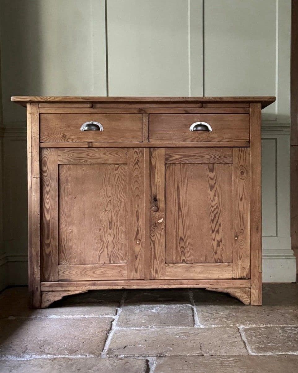 photo vinterior Antique Early 1900’s Solid Pine Sideboard Dresser Server Cupboard