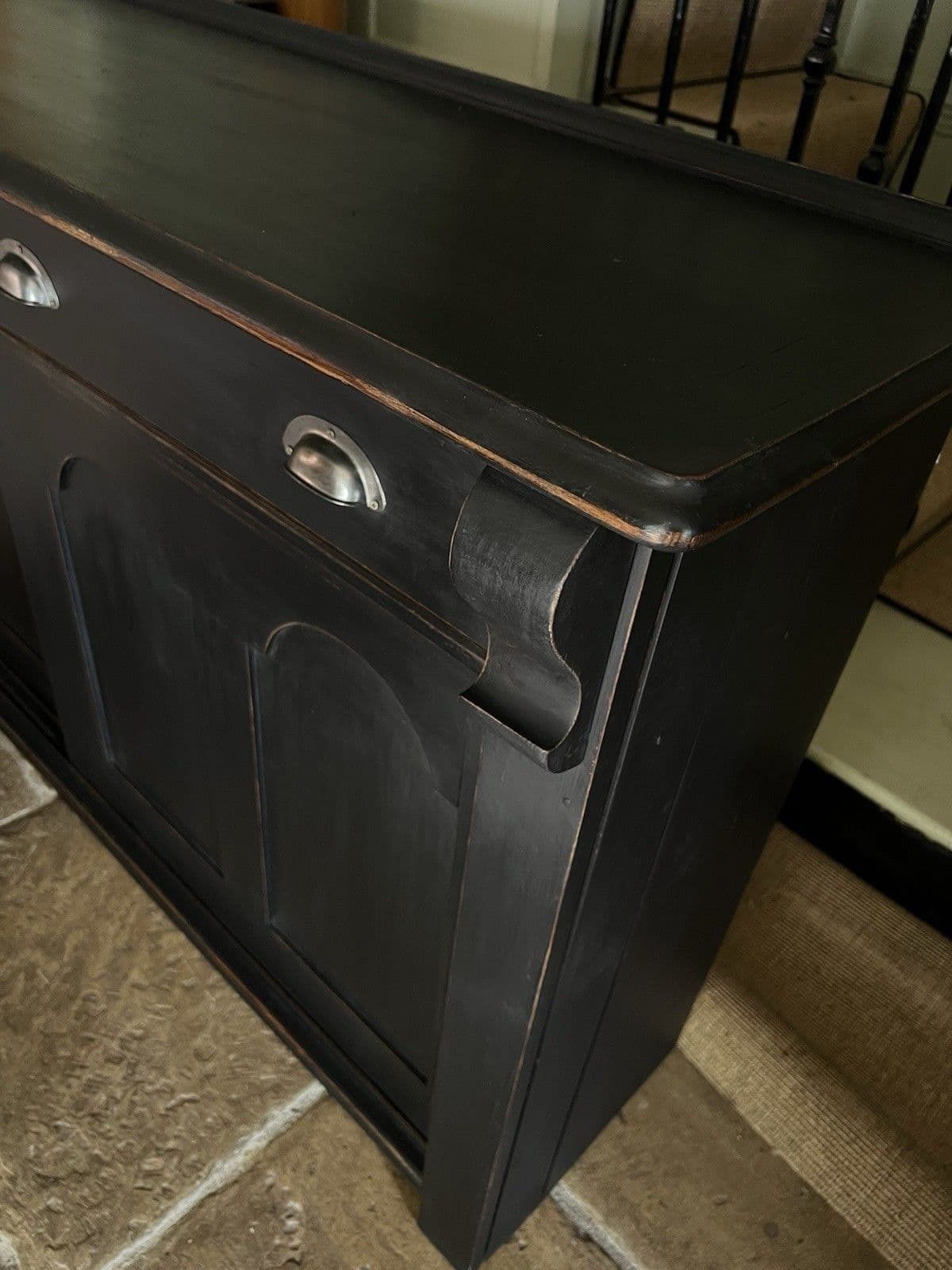 Antique Victorian Painted Solid Pine Sideboard Dresser Base Sliding Door Cupboard photo 1795.0
