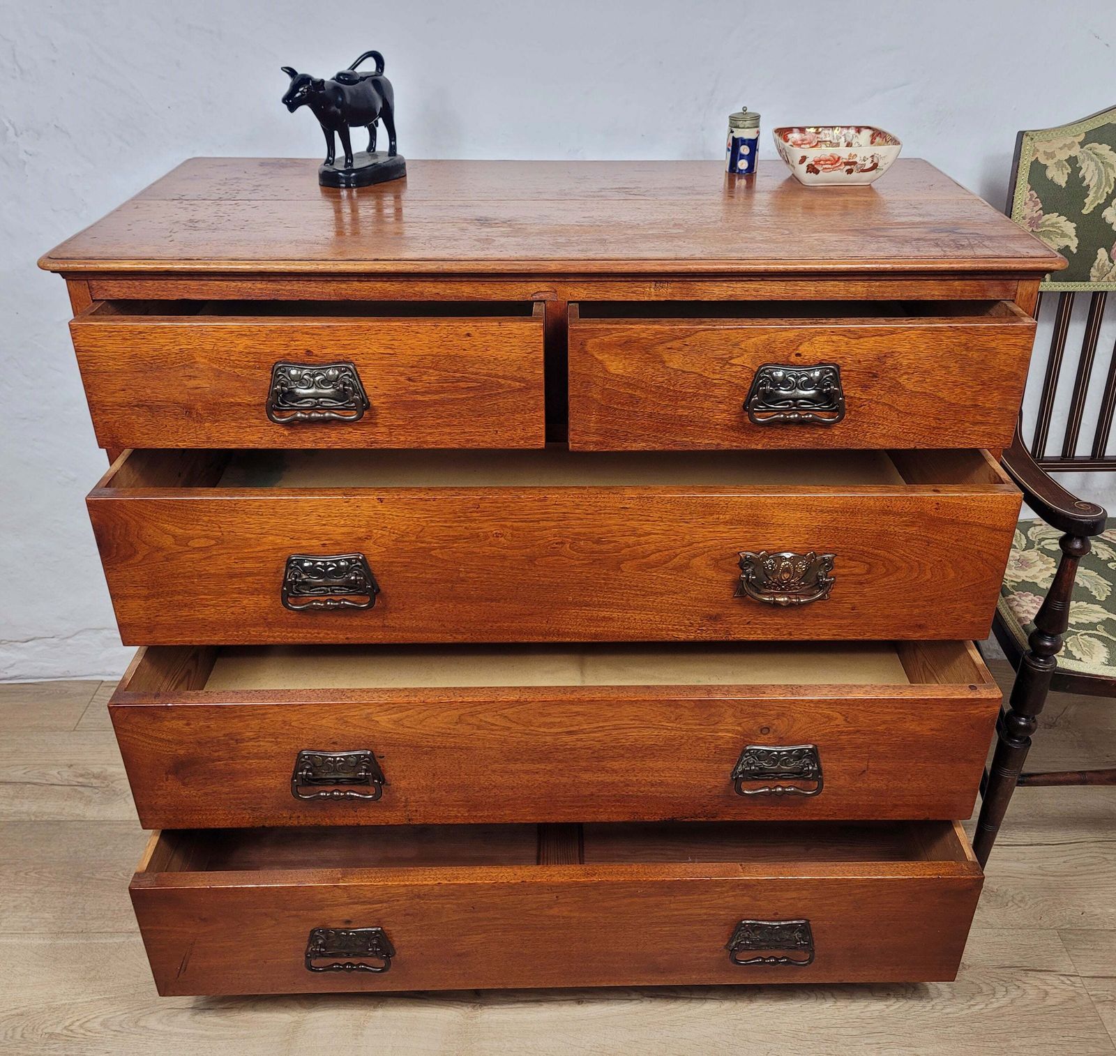 Chest Of Drawers Pine Arts & Crafts 2 Over 3 1910 Drop Handle photo furniture