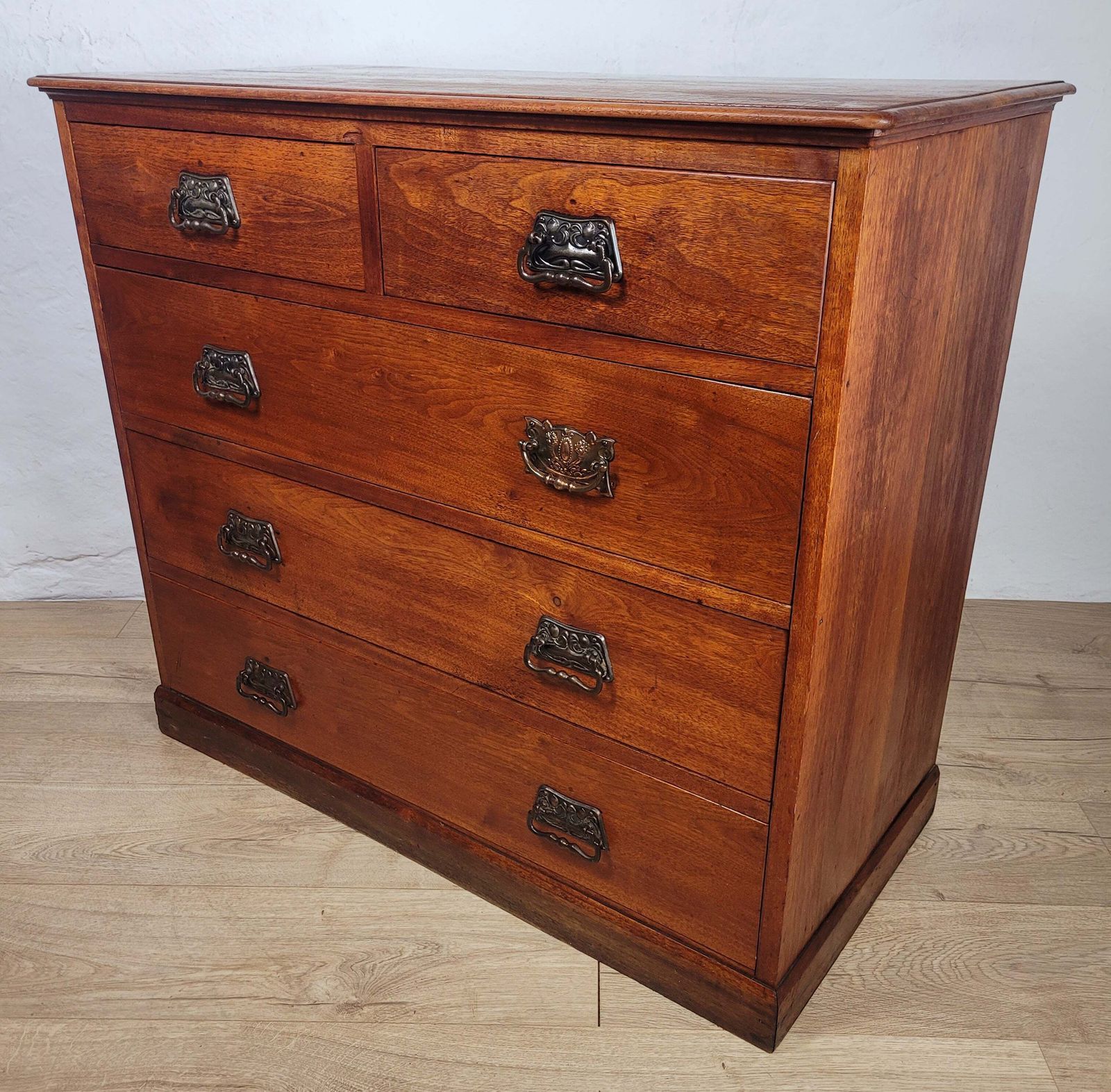 Chest Of Drawers Pine Arts & Crafts 2 Over 3 1910 Drop Handle photo Furniture
