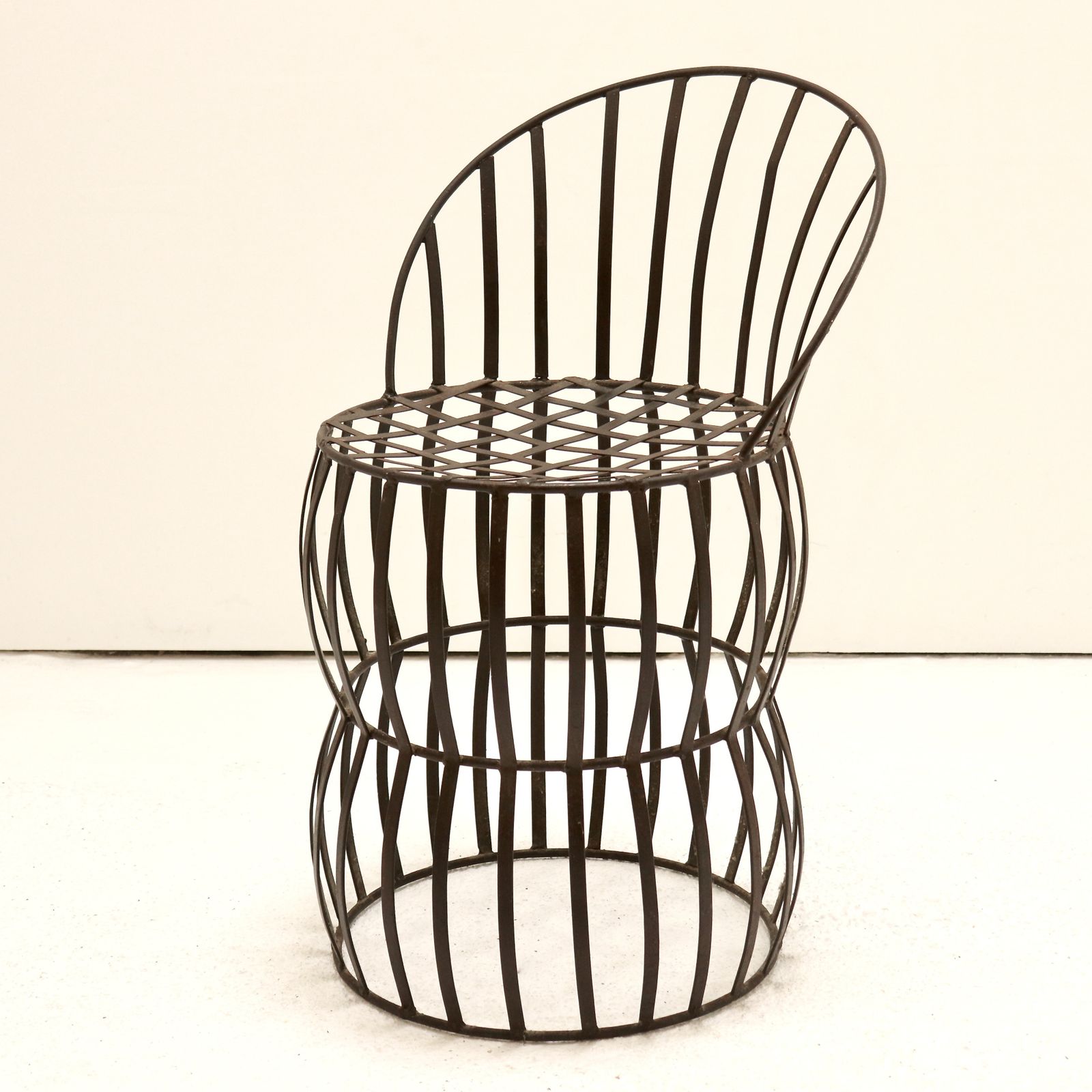 Early 20th Century French Iron Strap Chair