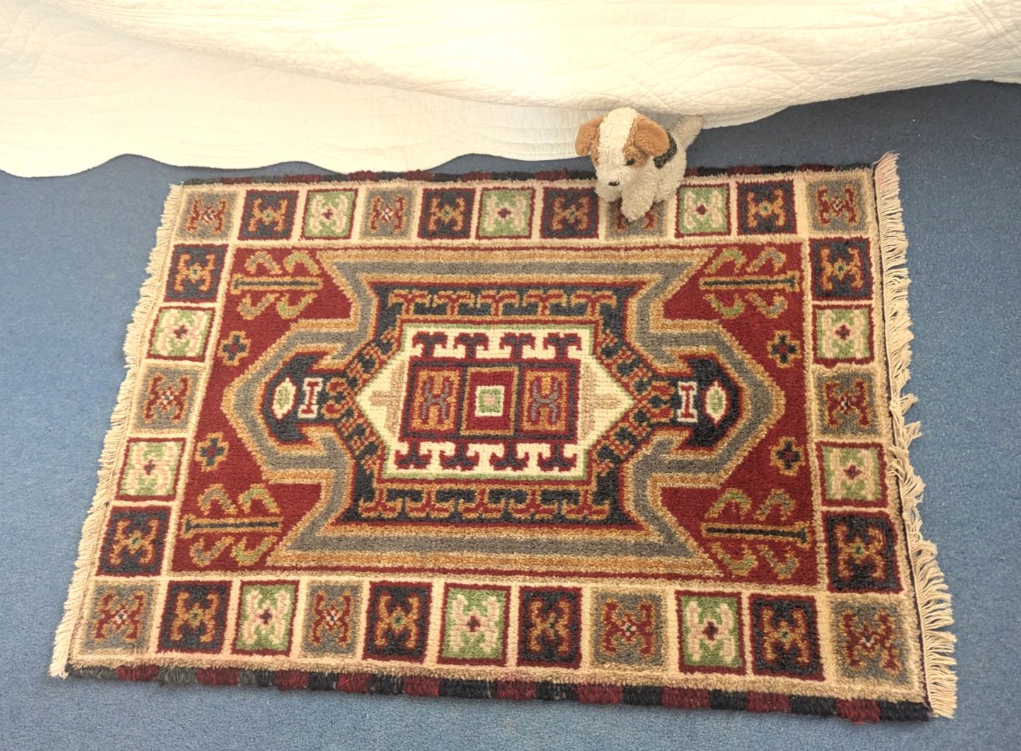 Antique Indian Rug Hand Made Oriental Wool Vintage Small 66cm X 96cm Ex Cond