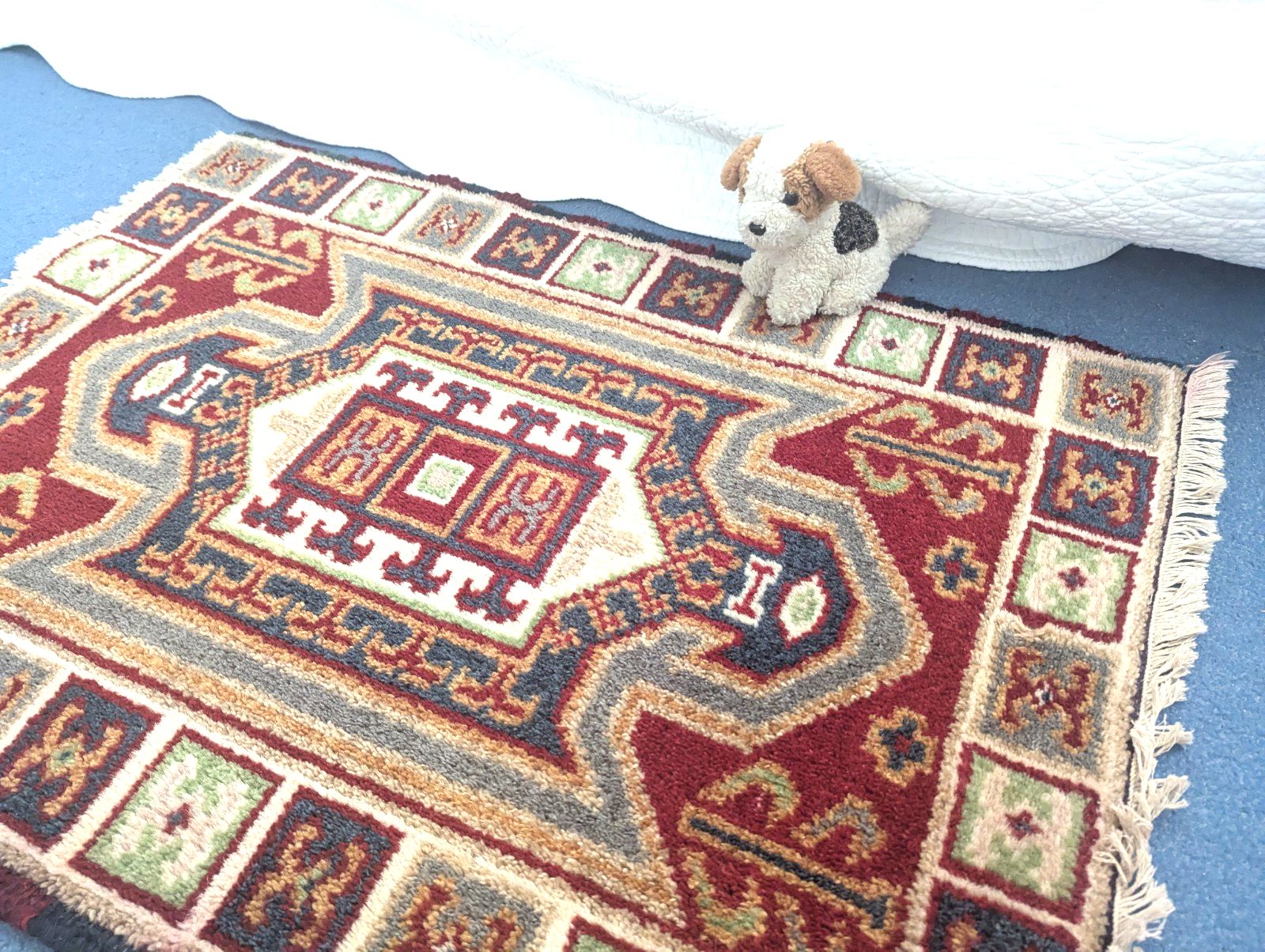 Antique Indian Rug Hand Made Oriental Wool Vintage Small 66cm X 96cm Ex Cond photo for sale