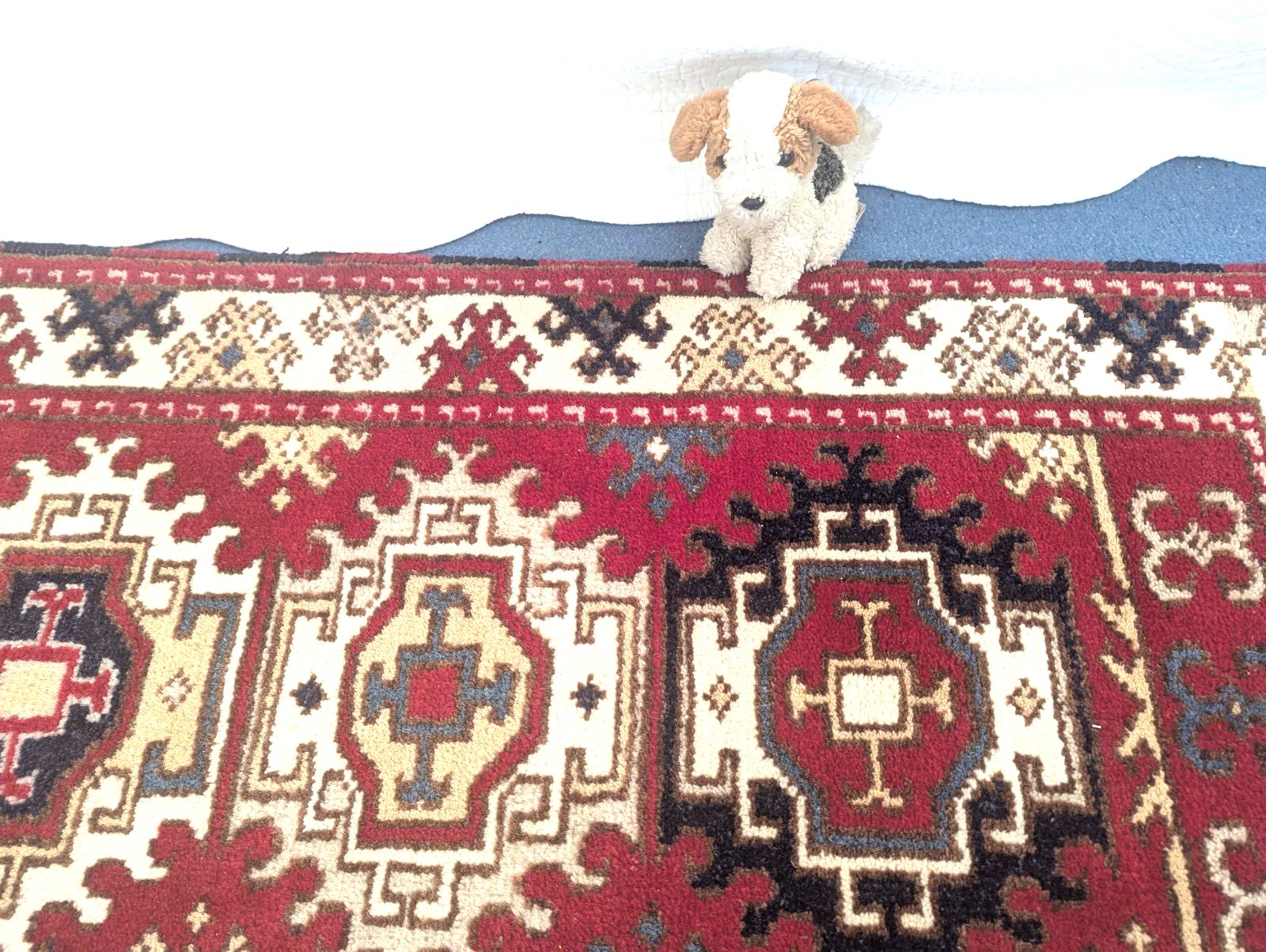 Antique Indian Rug Hand Made Oriental Wool Vintage Medium Runner 125x64cm Ex Con photo vintage