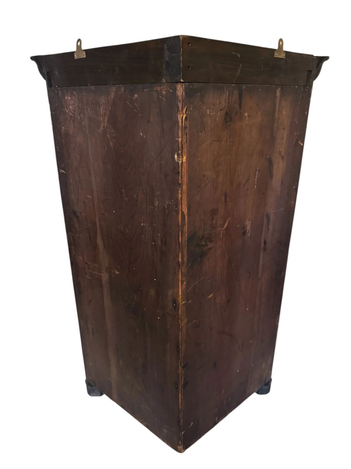 Antique Golden Mahogany Late Georgian Early Victorian / Victorian Corner Hanging Wall Cupboard photo vinterior