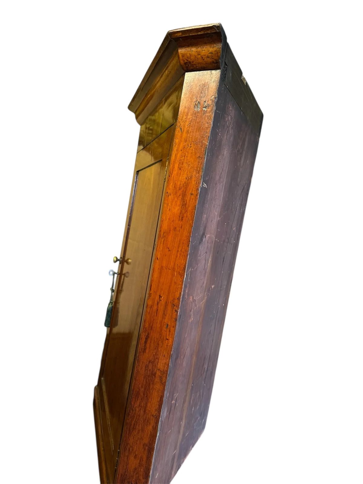 Antique Golden Mahogany Late Georgian Early Victorian / Victorian Corner Hanging Wall Cupboard photo buy