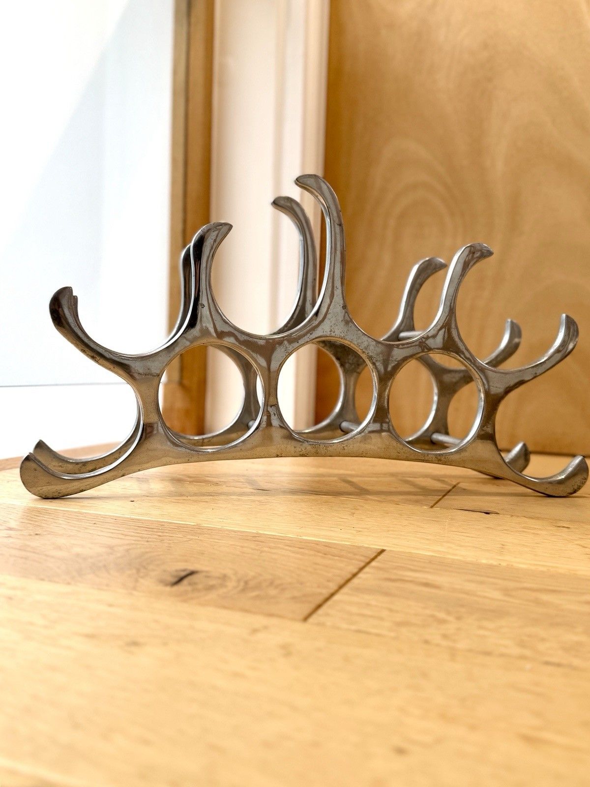Michael Noll Style 9 Bottle Wine Rack In Polished Aluminium photo 75.0