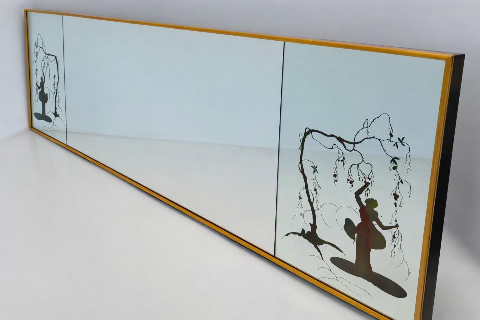 Art Deco Mirror Attributed To Osvaldo Borsani, Italy 1940s photo for sale