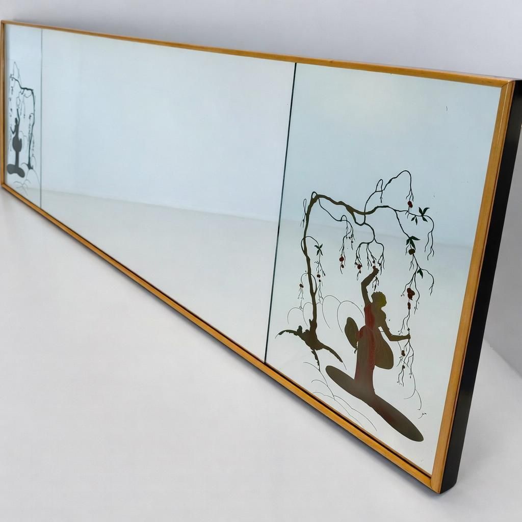 Art Deco Mirror Attributed To Osvaldo Borsani, Italy 1940s photo Home Decor