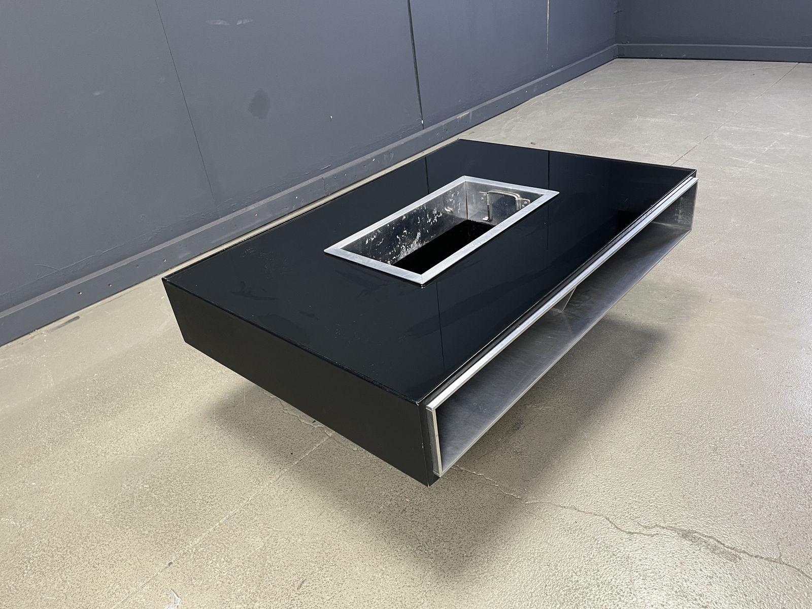 Vintage Italian Bar Coffee Table In The Manner Of Willy Rizzo, 1970s photo for sale