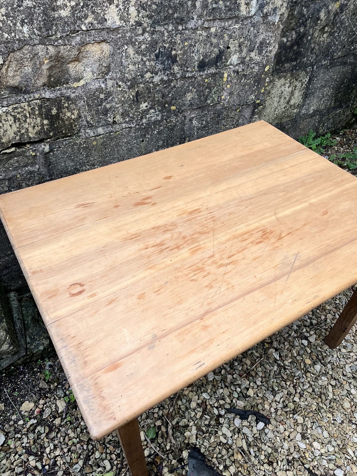 1930’s Oak And Beech Kitchen Table With Detachable Legs photo vintage