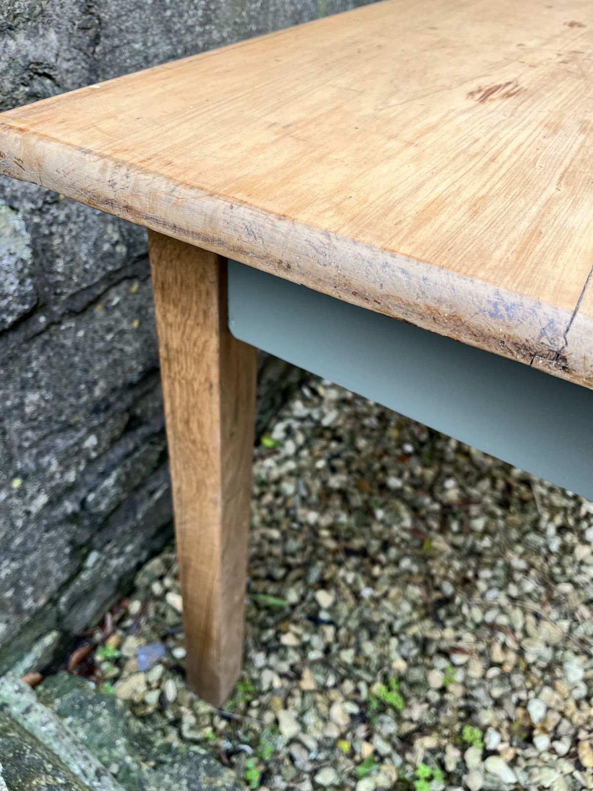 photo buy 1930’s Oak And Beech Kitchen Table With Detachable Legs