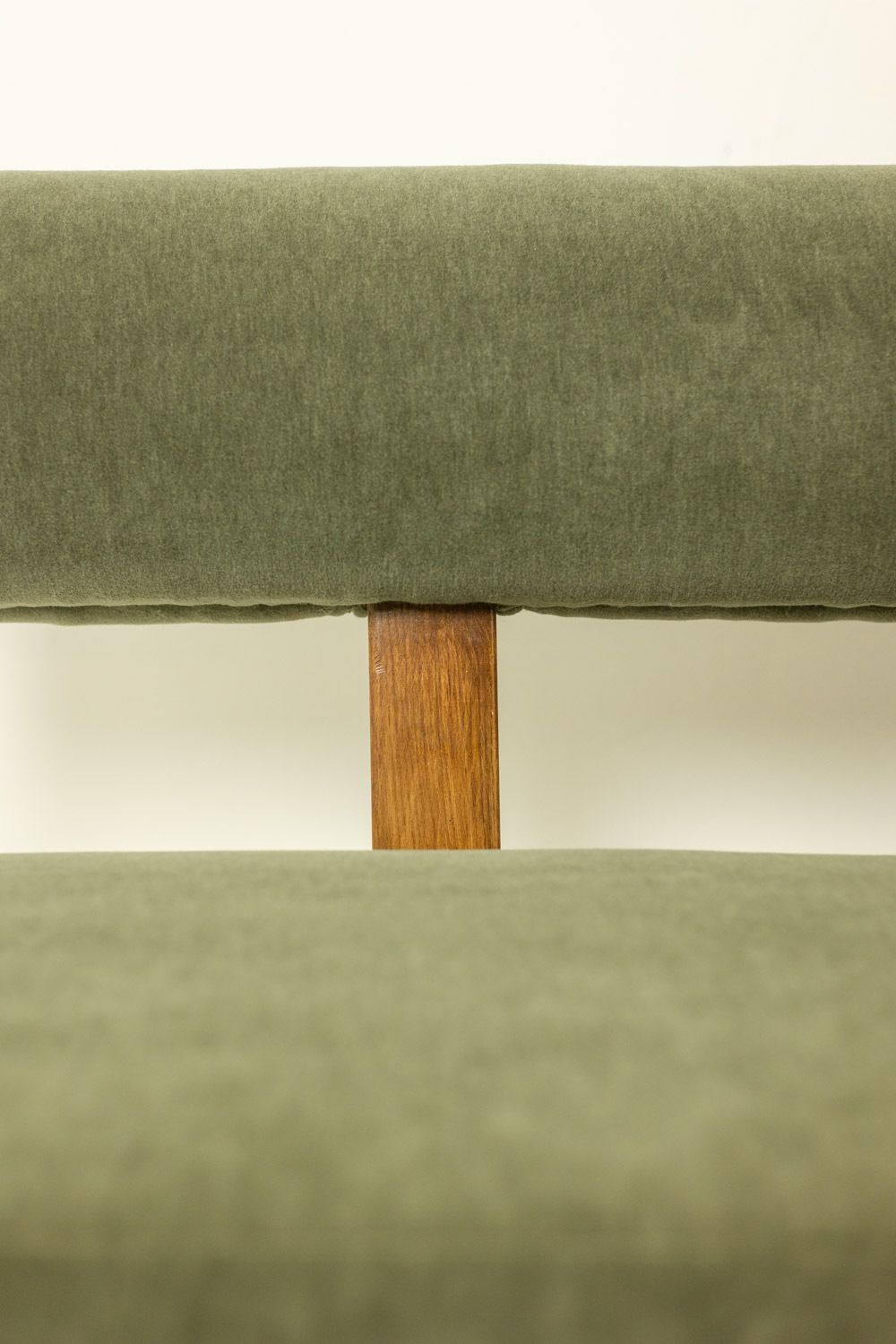 4500.0 3 Seater Sofa In Light Ash Wood And Green Mohair Velvet. Contemporary photo