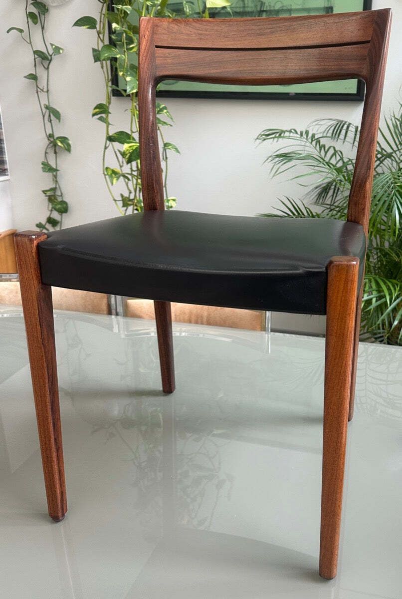 1960s Mid Century Swedish Svegards Markaryd Rosewood & Vinyl Dining Chair photo for sale