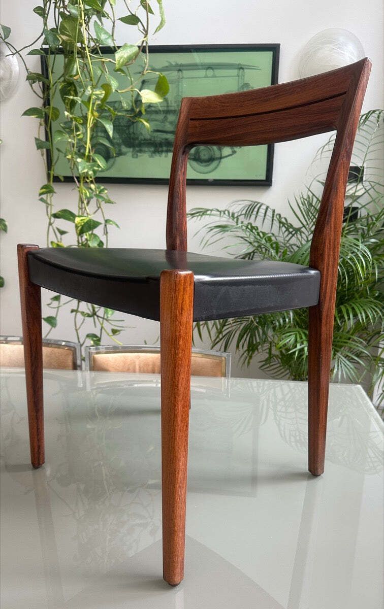 1960s Mid Century Swedish Svegards Markaryd Rosewood & Vinyl Dining Chair photo Furniture