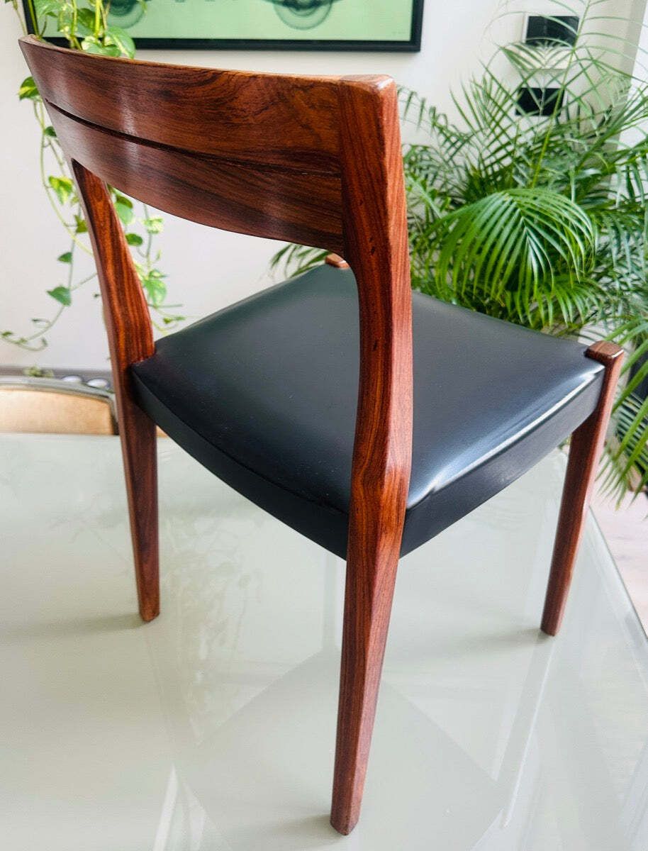 photo vinterior 1960s Mid Century Swedish Svegards Markaryd Rosewood & Vinyl Dining Chair