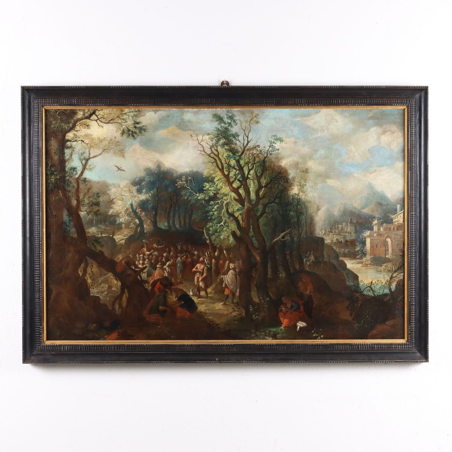 Ancient Painting '600 '700 The Preaching Of St. John Canvas photo furniture