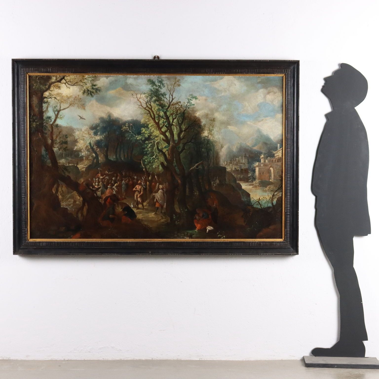 Ancient Painting '600 '700 The Preaching Of St. John Canvas photo for sale