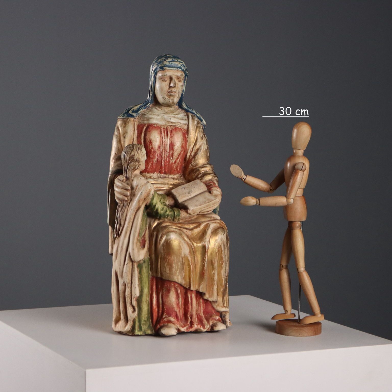 Santa Anna Con Maria Bambina Scultura Lignea photo furniture