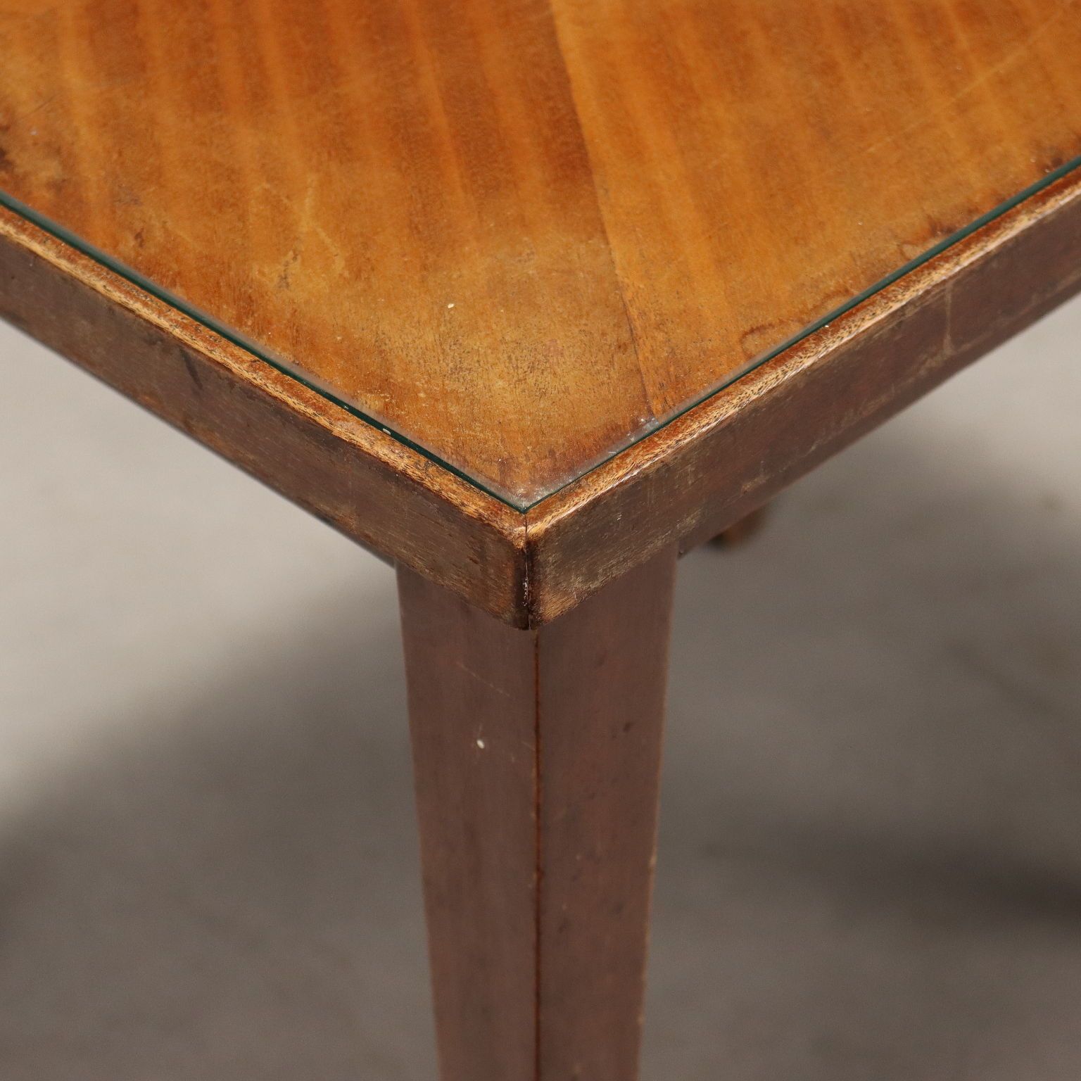 Vintage Coffee Table Wood Glass Design Italy 1960s photo Furniture
