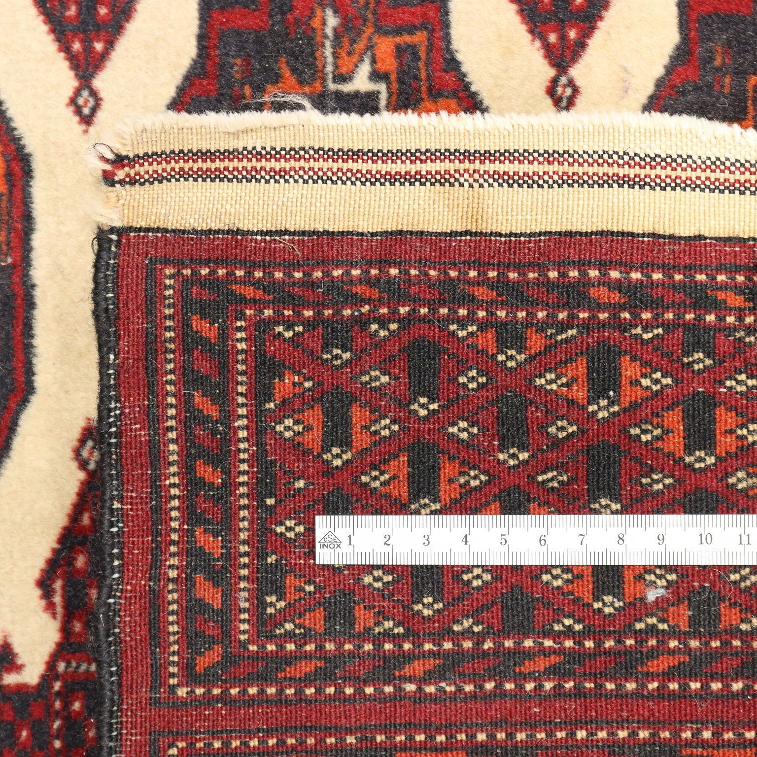 Antique Asian Carpet Cotton Wool Thin Knot 71 X 50 In photo vintage