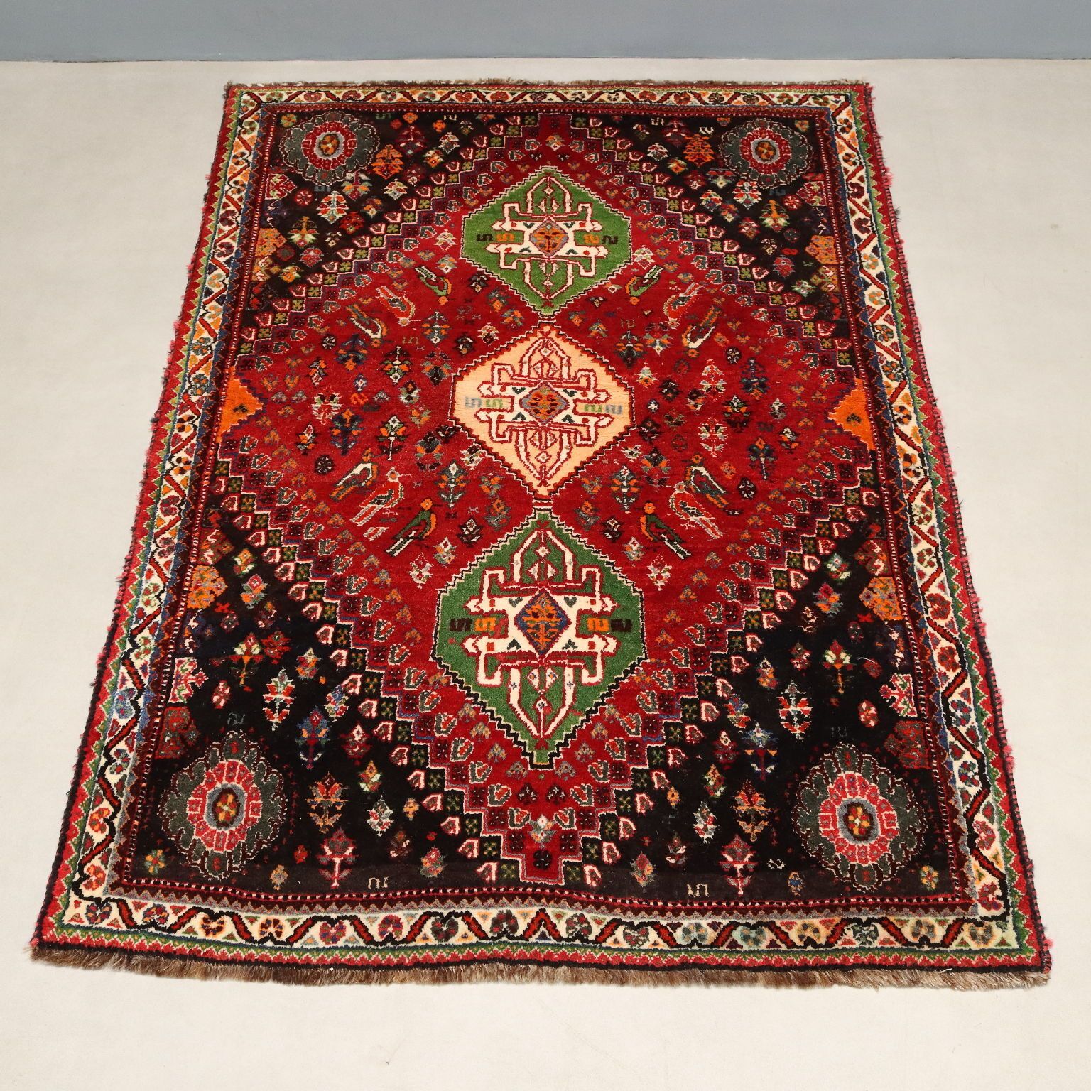 Antique Asian Carpet Wool Heavy Knot Handmade 66 X 47 In photo Textiles