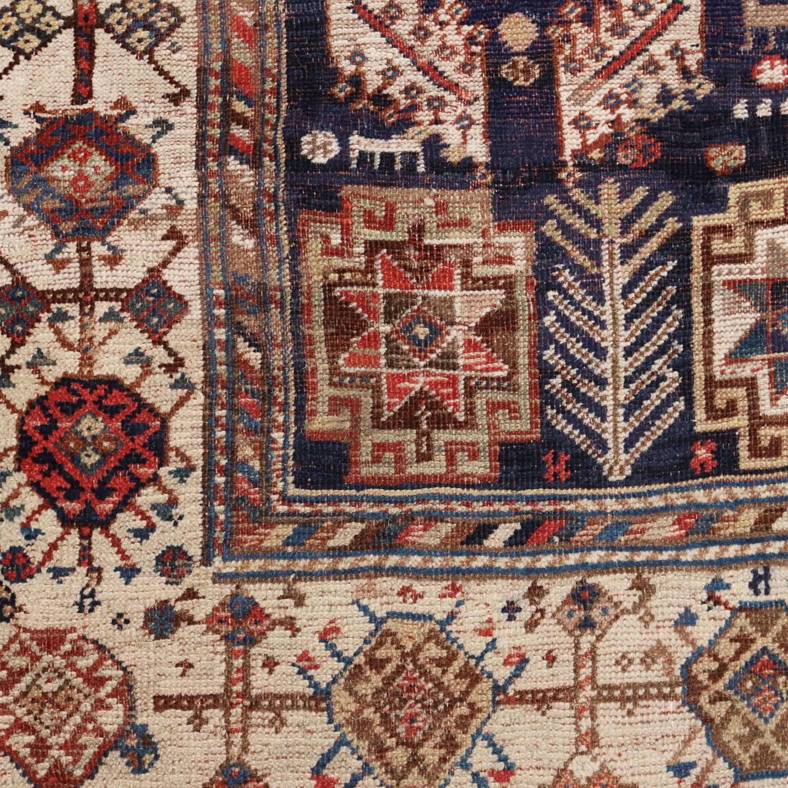 Antique Bukhara Catpet Wool Extra Thin Knot Turkmenistan 65 X 54 In photo 440.0