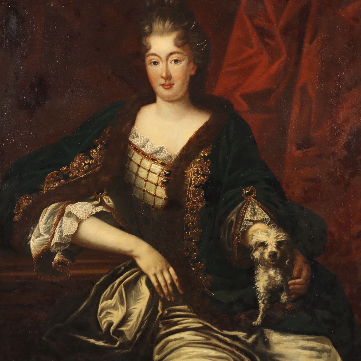 Antique Painting Portrait Of A Noblewoman XVIII Century photo for sale