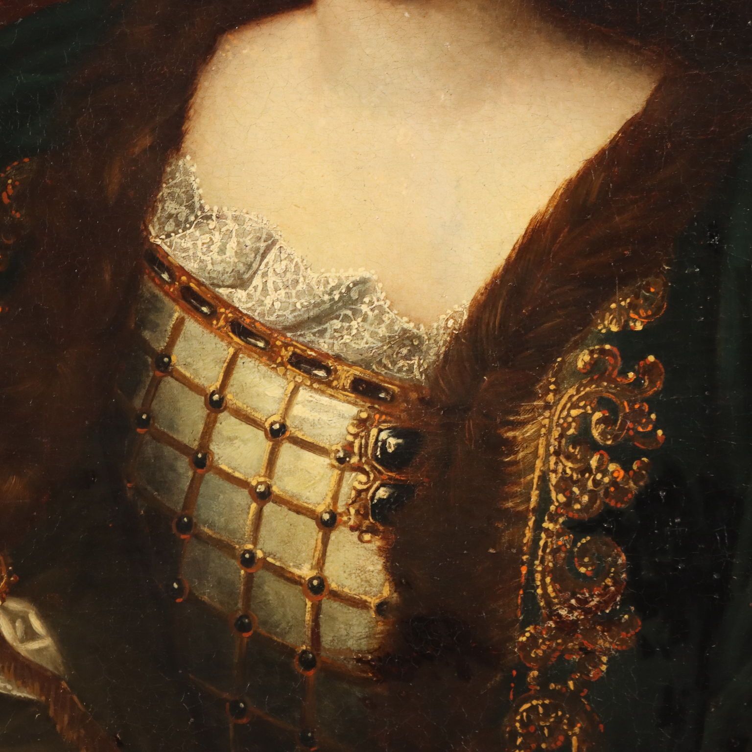 Antique Painting Portrait Of A Noblewoman XVIII Century photo vinterior