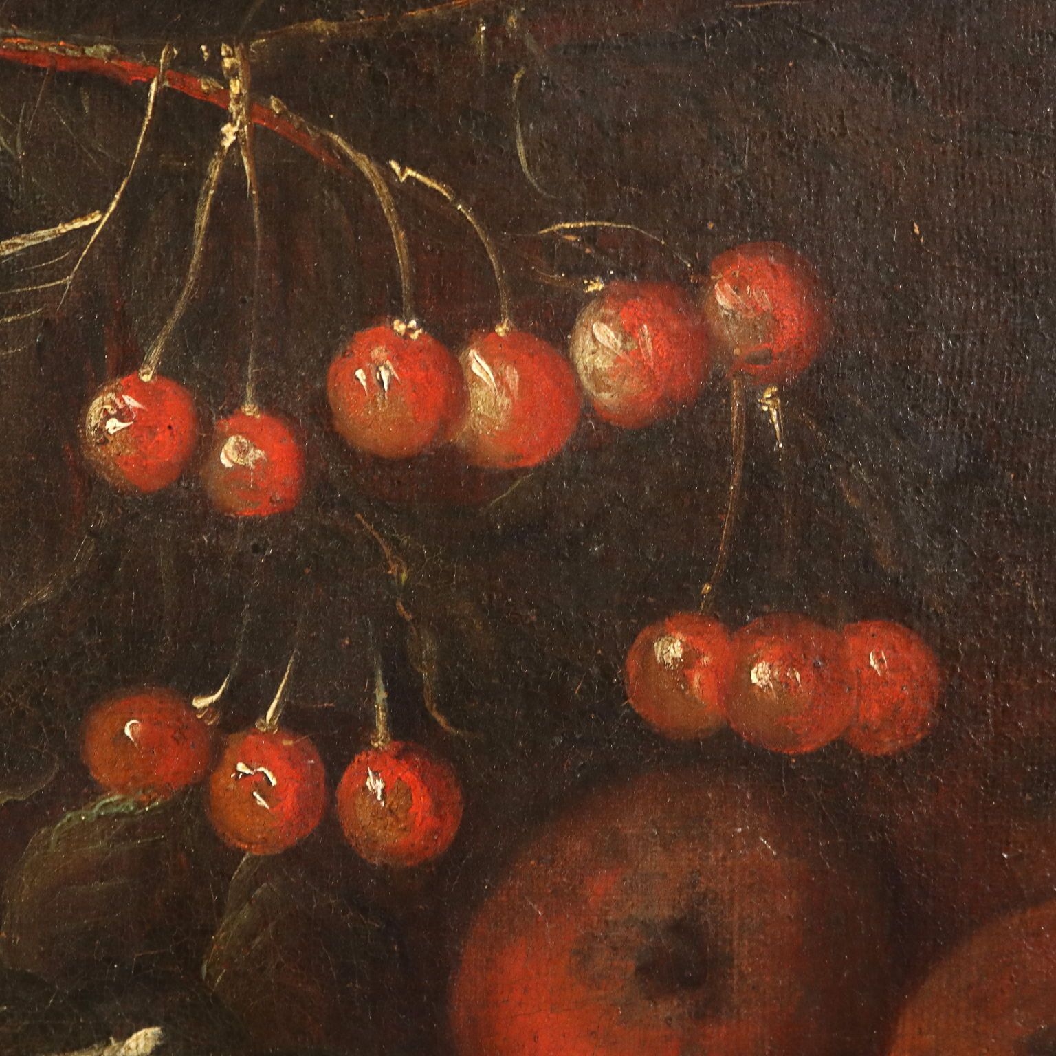 Antique Painting Still Life With Fruit Oil On Canvas XVIII Century photo vintage