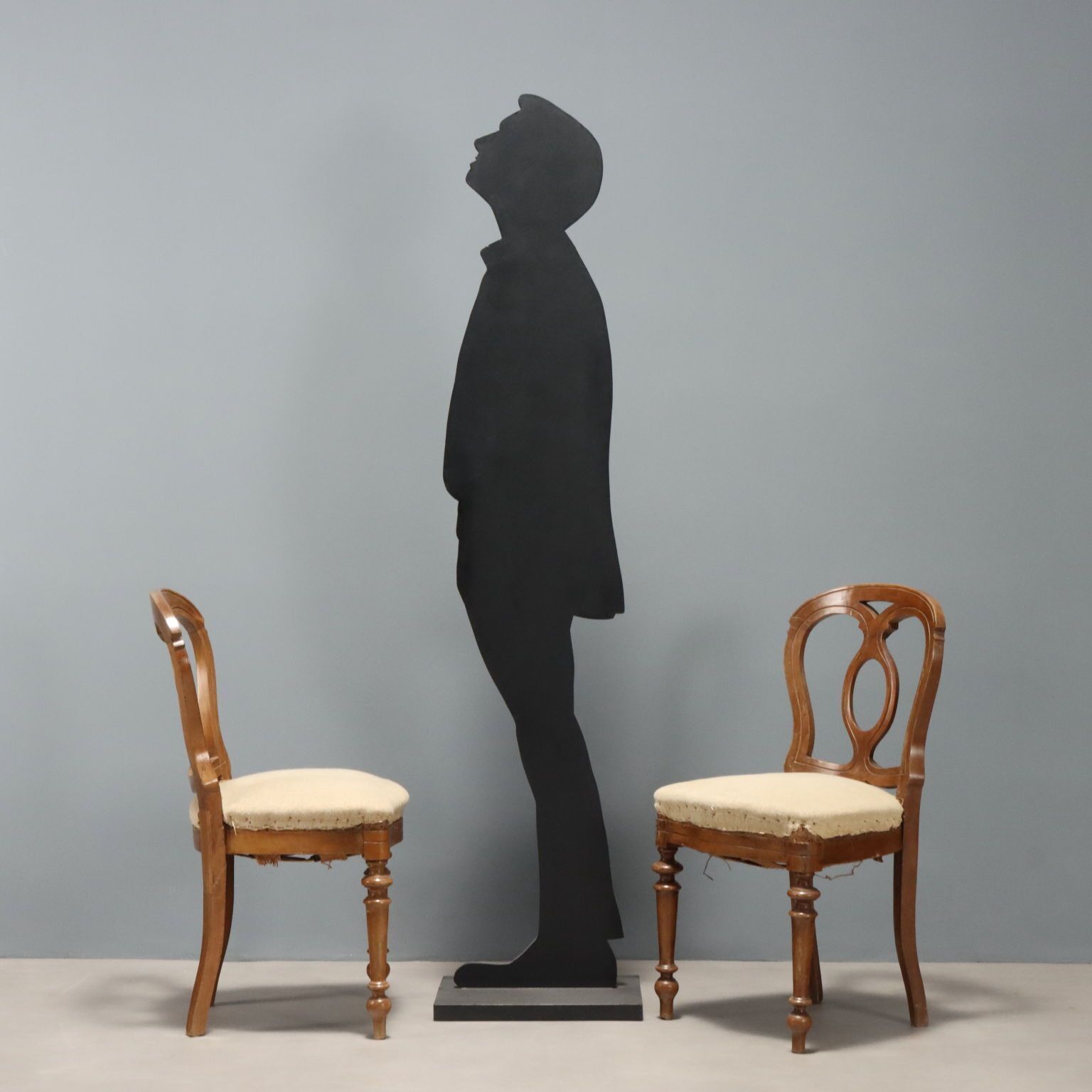 Antique Chairs Walnut Horsehair Padding Italy XIX Century photo for sale