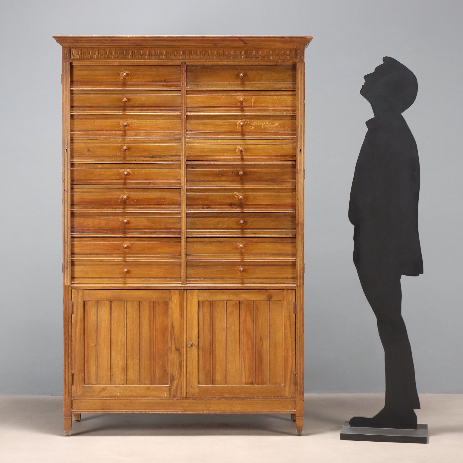 Antique Chest Of Drawers Walnut 18 Drawers Italy XX Century photo for sale