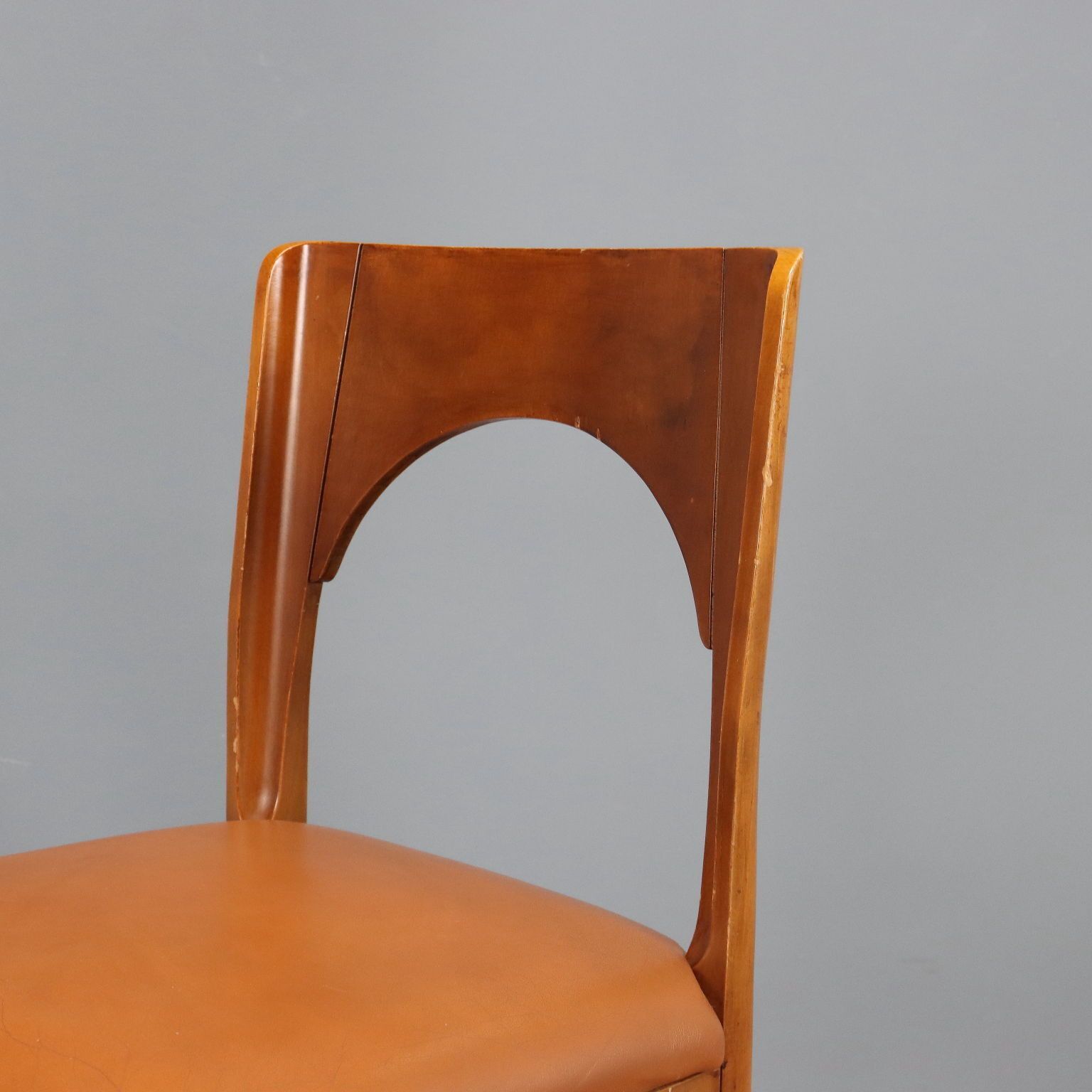 Vintage Chairs Beech Foam Leatherette Design Italy 1970s 1980s photo Furniture