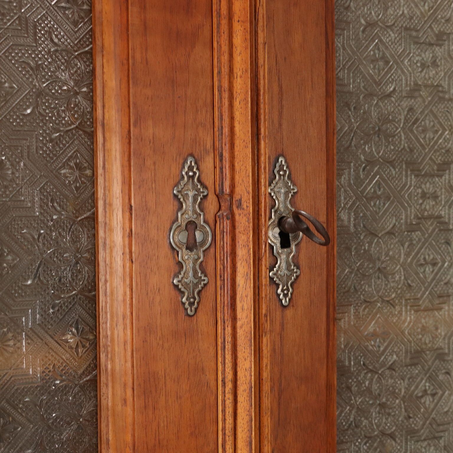 Antique Cupboard Walnut Glass France XVIII Century photo vintage