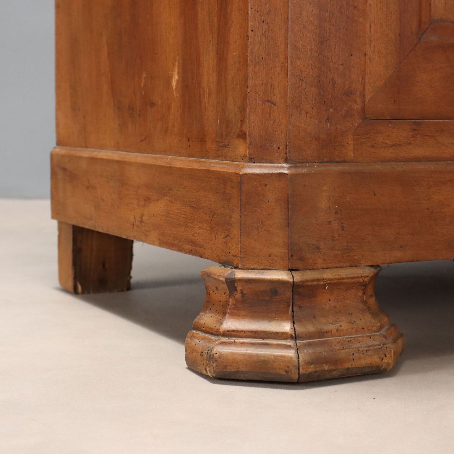 Furniture Antique Cupboard Walnut Glass France XVIII Century photo