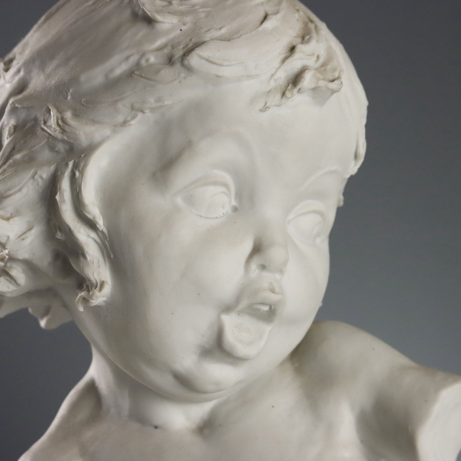 Antique Busts Of Children Biscuit Europe Early XX Century photo Art