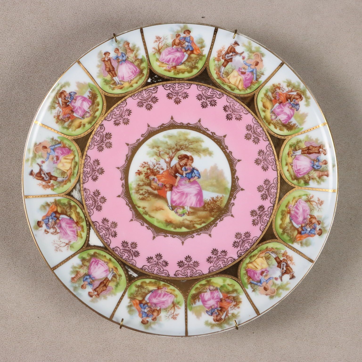 Antique J.K.W. Plates Multicoloured Porcelain Germany XX Century photo 300.0