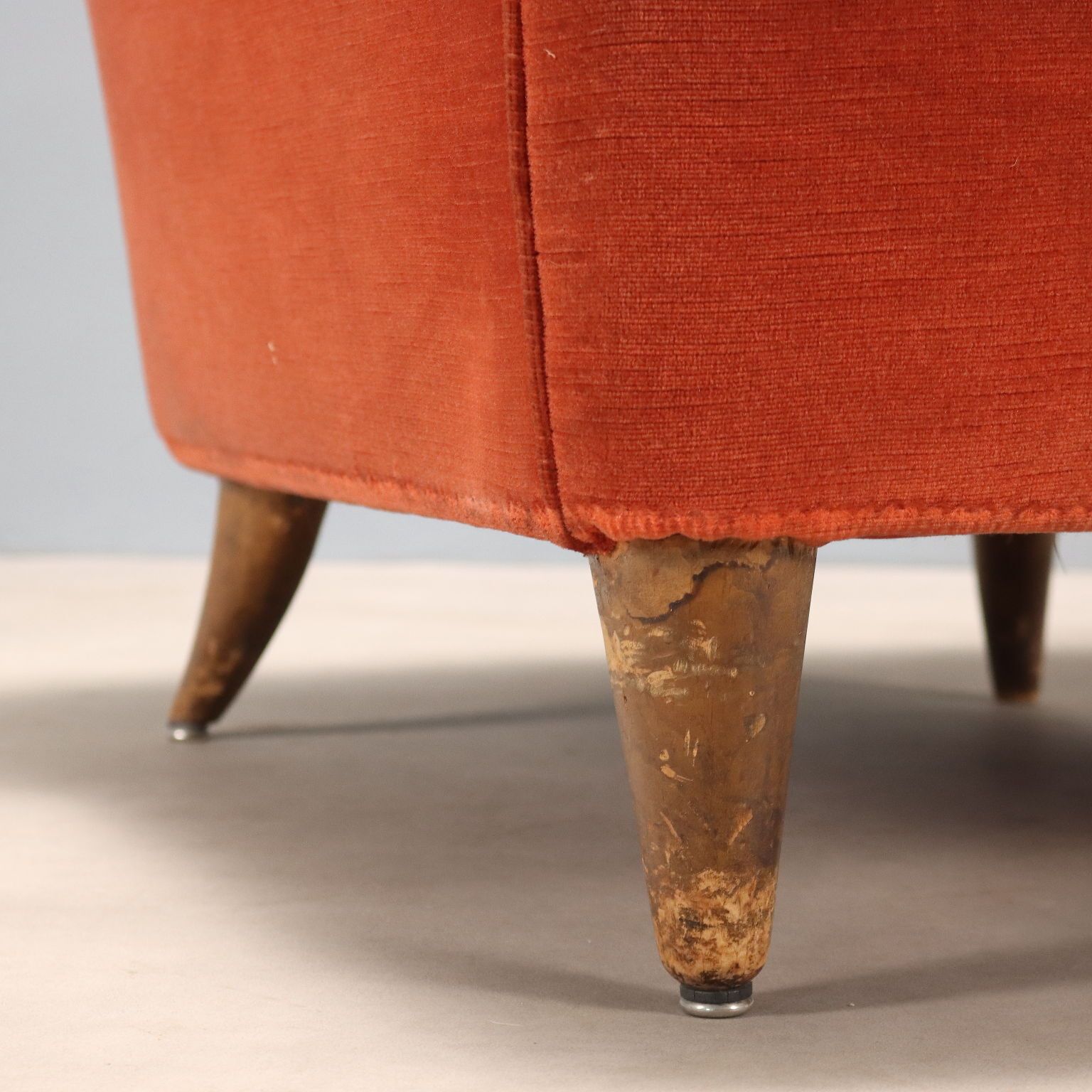 Vintage Armchair Wood Fabric Design Italy 1950s 1960s photo buy