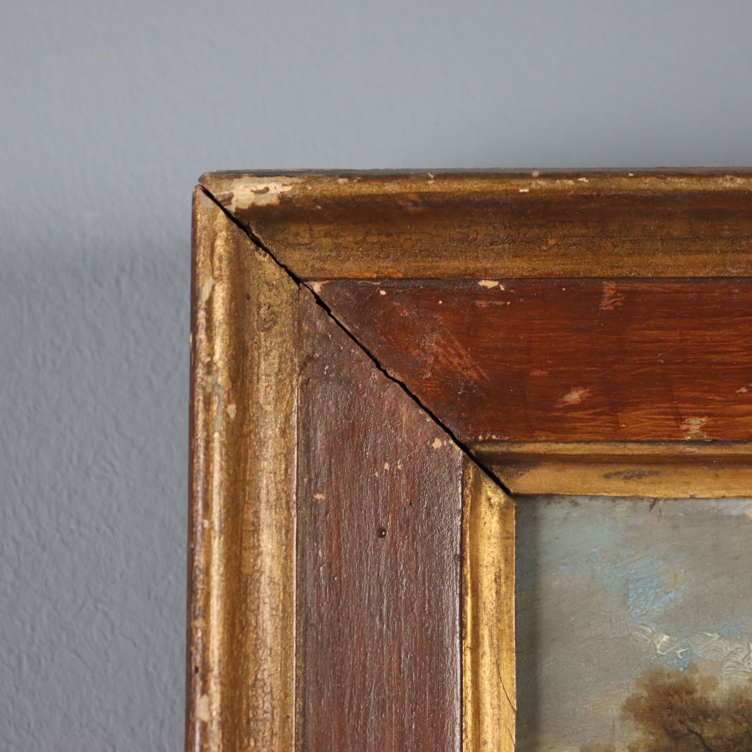Antique Painting Landscape With Wayfarers Oil On Hardboard '700 photo buy