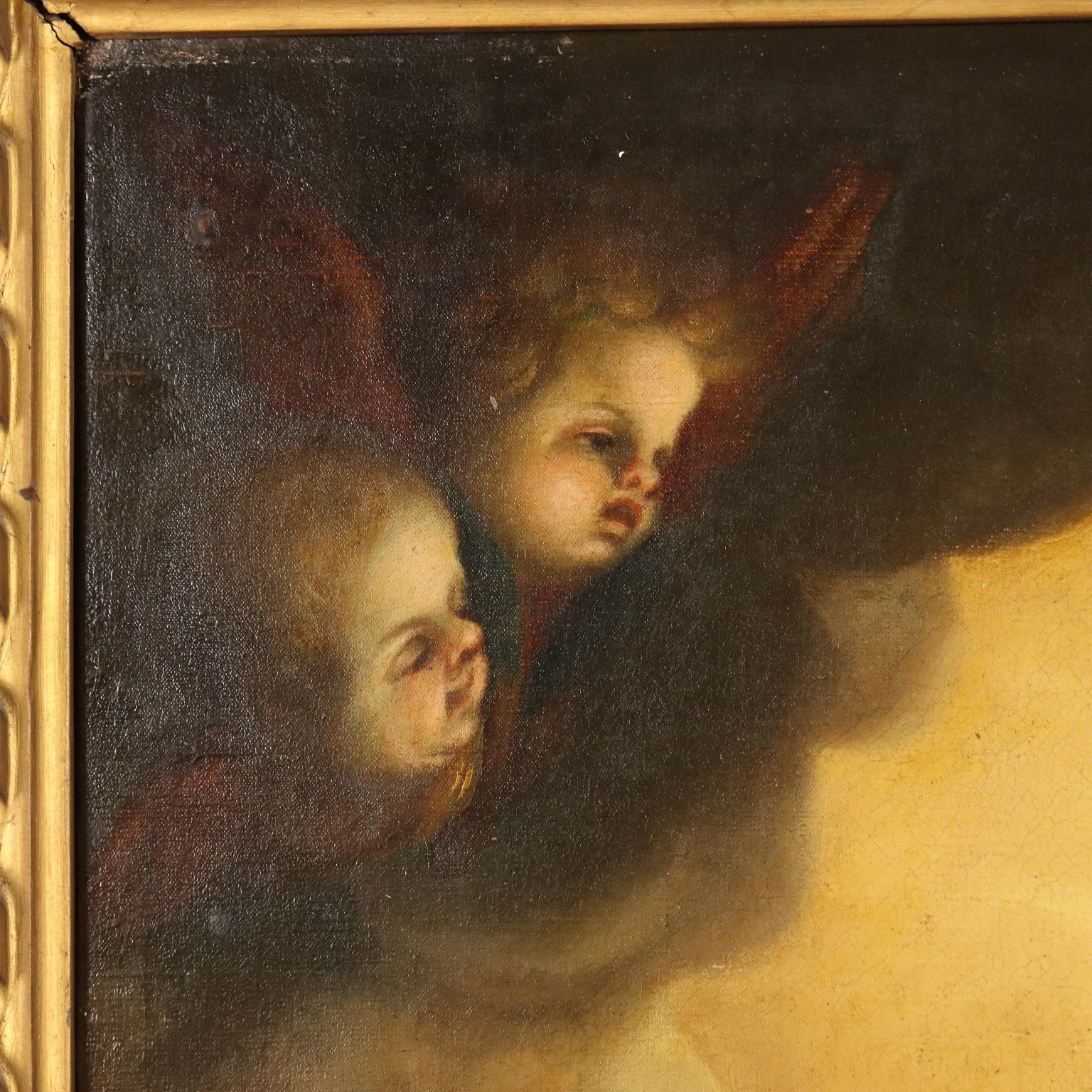 Antique Painting Copy From Ludovico Cardi Trinity Oil On Canvas '700 photo vintage