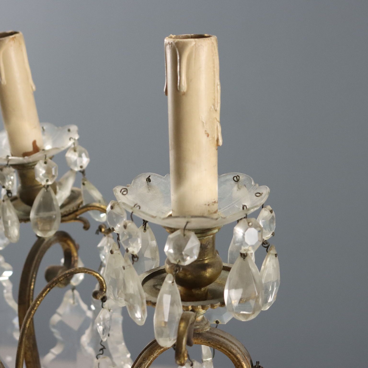Antique Chandelier Gilded Metal Glass Italy XIX Century photo buy