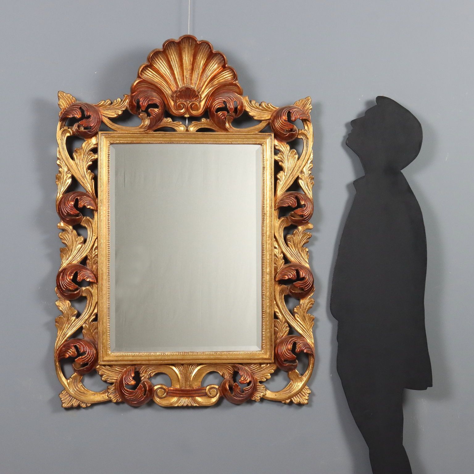 Mirror Baroque Style Carved Wood Italy XX Century photo for sale