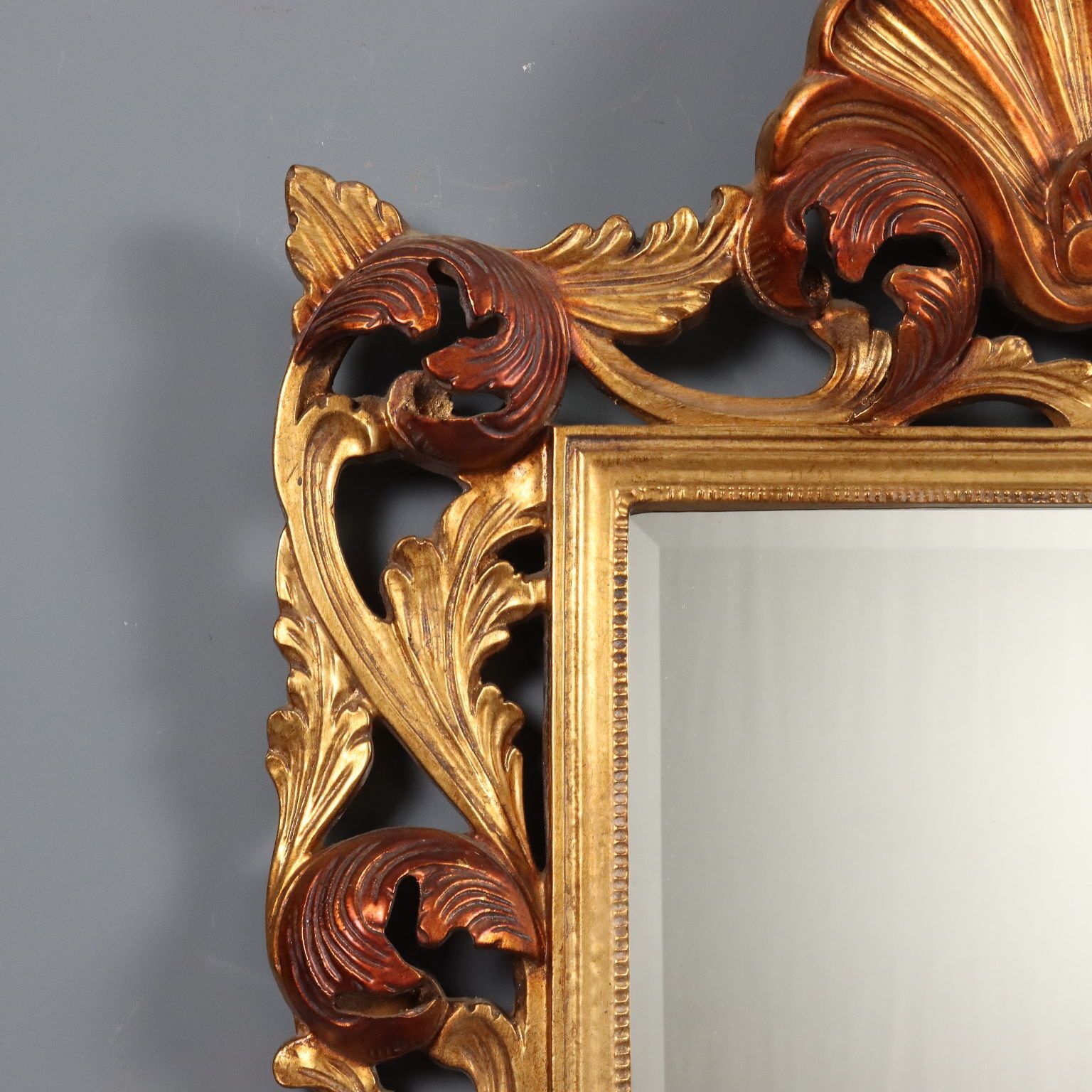 Mirror Baroque Style Carved Wood Italy XX Century photo 800.0