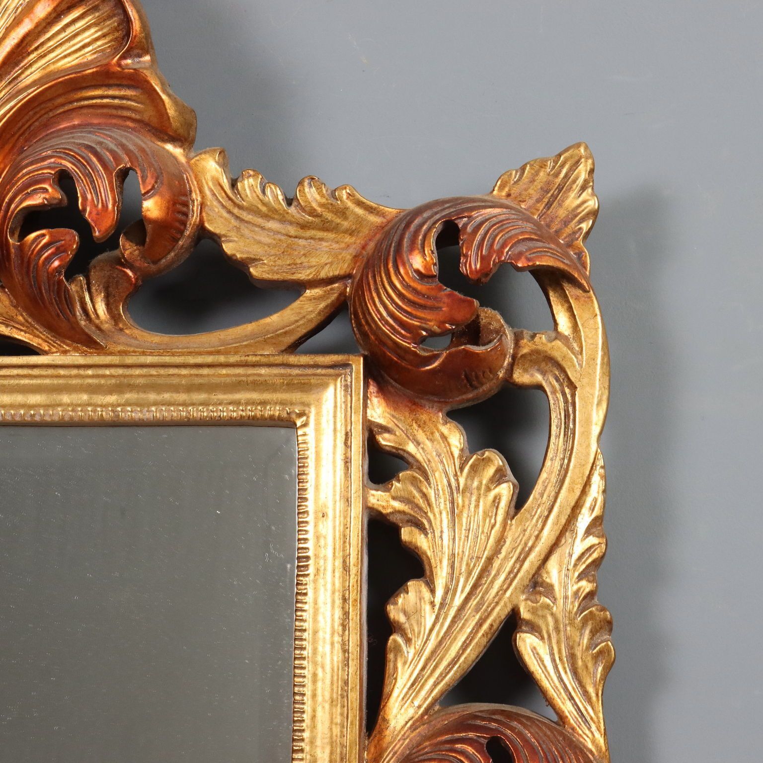 Mirror Baroque Style Carved Wood Italy XX Century photo vinterior